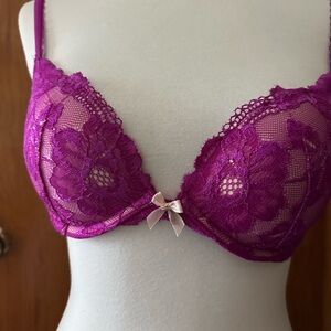 Victoria's Secret Fuchsia Lace Bra